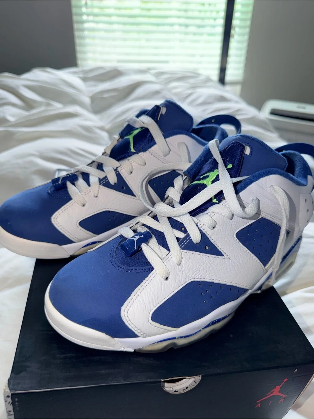 Air Jordan 6 Retro Low Insignia Blue Ghost Green Men’s 8.5